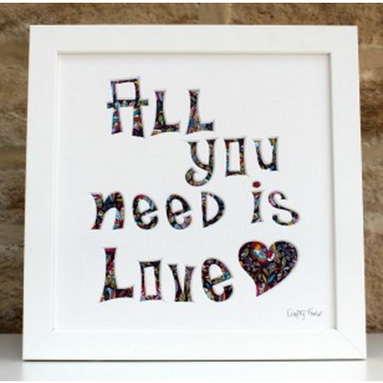 All You Need Is Love – Cut out Artwork - Framed