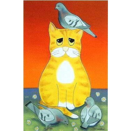 Cat Amongst the Pigeons...Homer by Sue Hemming