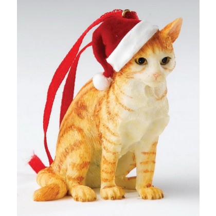 Ginger Tabby Sitting - Christmas Hanging Ornament by Country Artists - Enesco Ltd